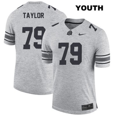 Youth NCAA Ohio State Buckeyes Brady Taylor #79 College Stitched Authentic Nike Gray Football Jersey VG20J84NW